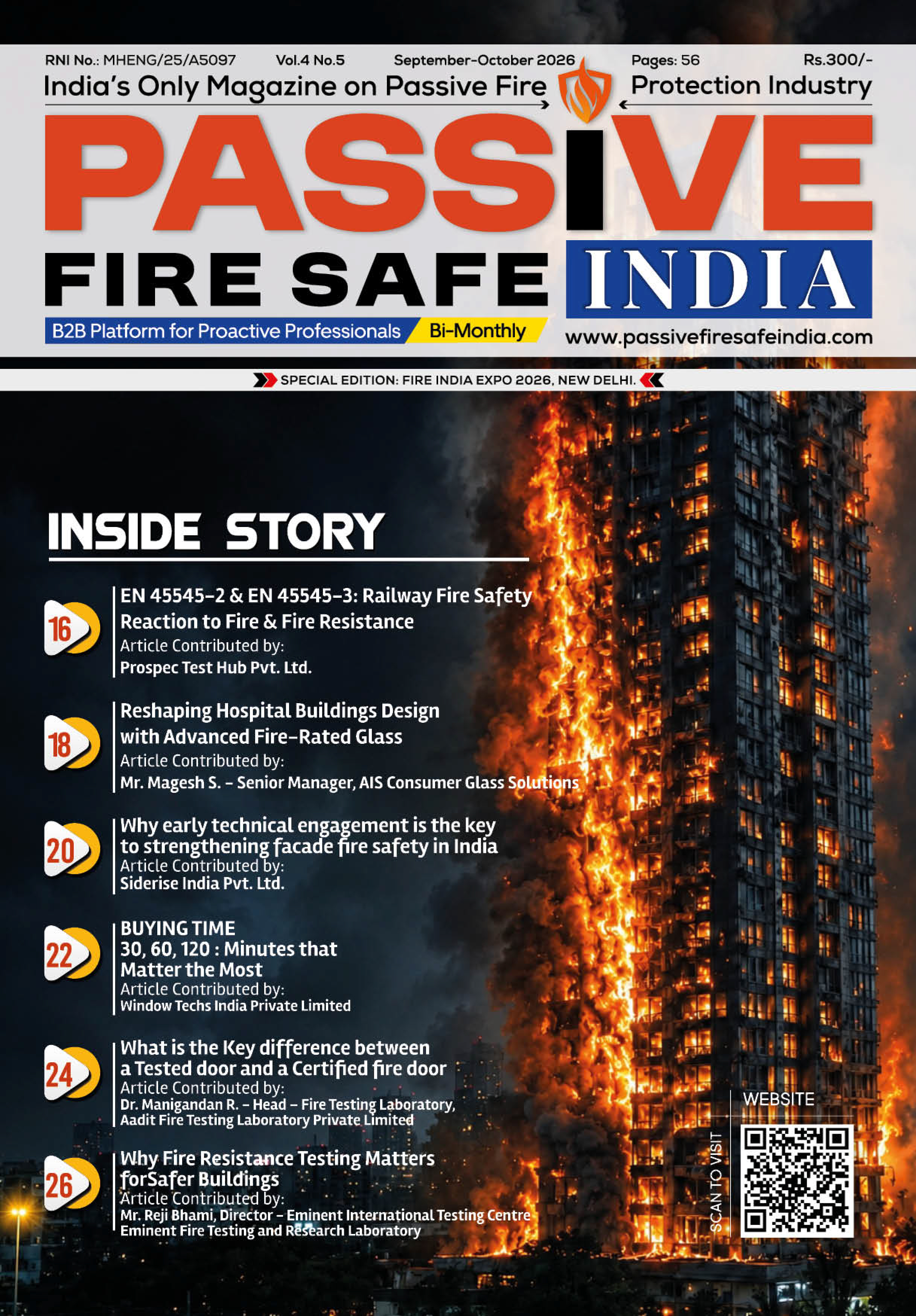 Passive Fire Safe India Magazine January February 2026 Front Cover